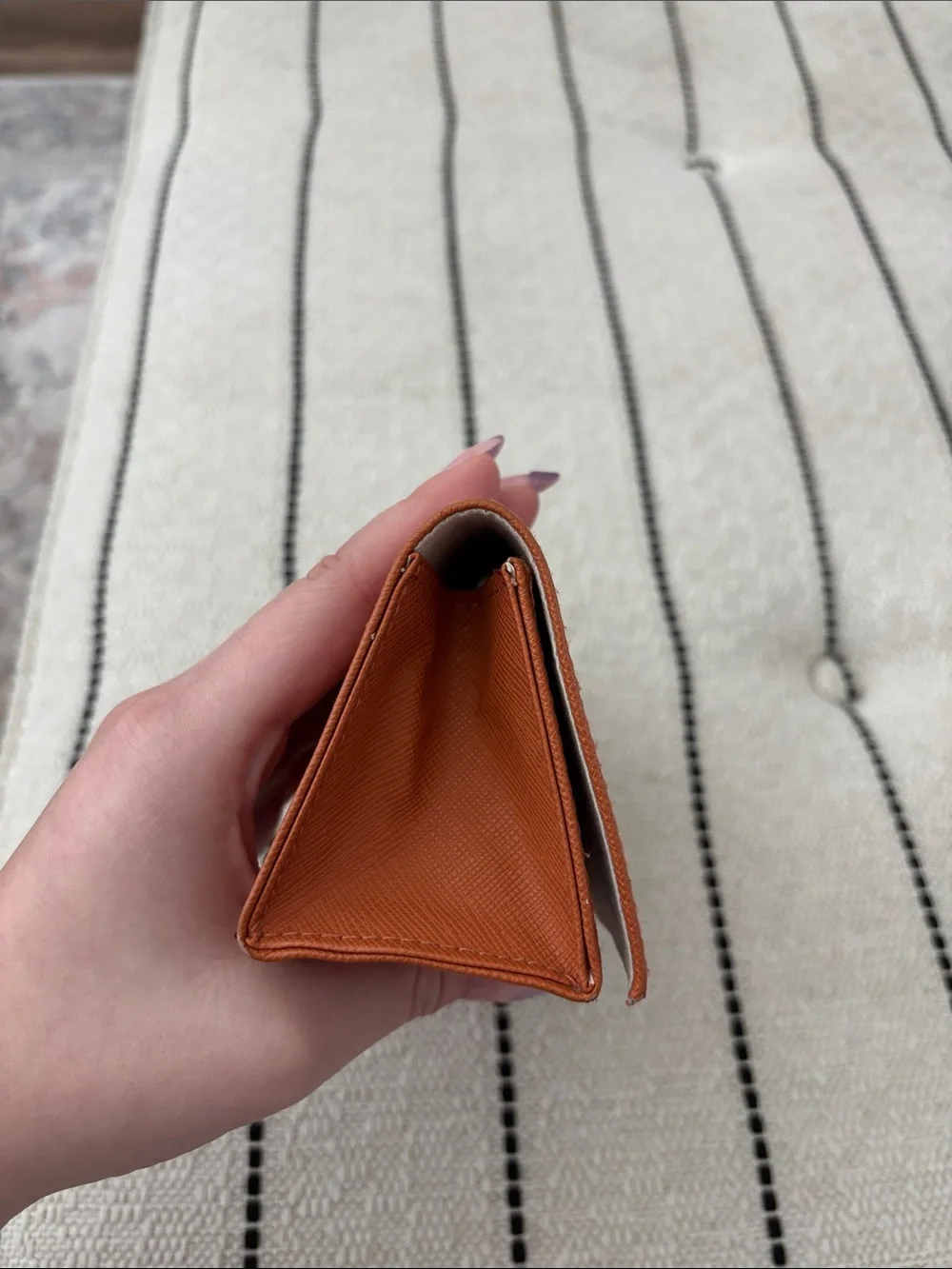 Tory Burch Orange Saffiano Sunglasses Case with Gold Logo